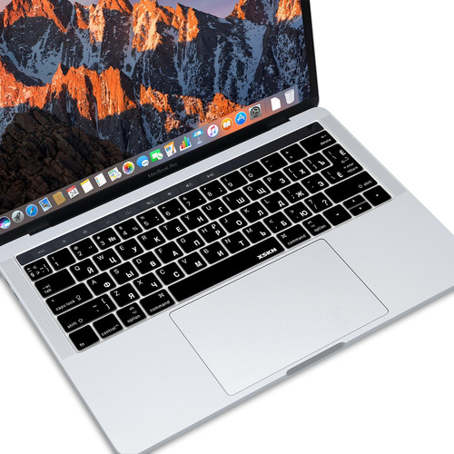 Protector De Teclado Ruso Negro Para Macbook Pro A1706