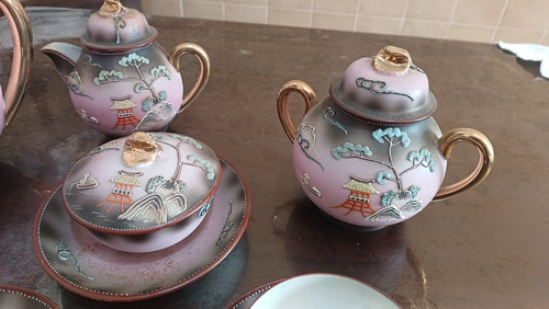 Lote Porcelana Japonesa Antiga Xícaras E Bule (Usado)
