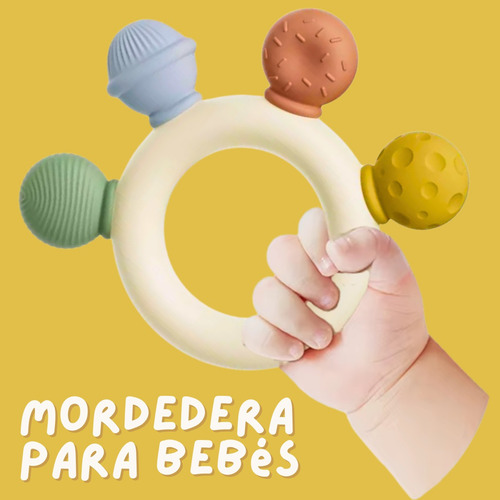 2pzs Mordedera Texturas Encías Bebé Juguete + Mordedor Fruta Color Multicolor