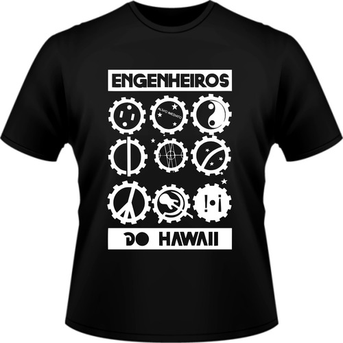 Camiseta Banda Engenheiros Do Hawaii Rock Símbolos Camisa