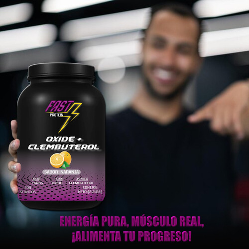 Óxido Nítrico + Clembuterol Fast Protein 1kg Pre Entreno Naranja