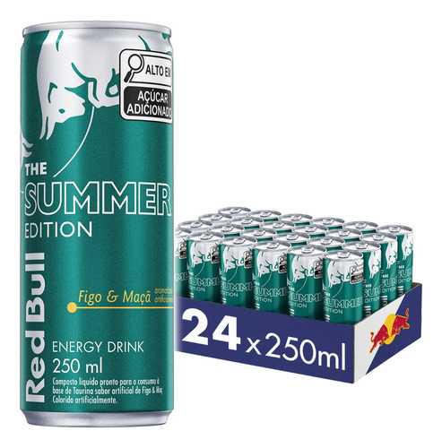 Bebida Energética Red Bull Figo E Maça Em Lata Pacote X24