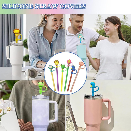 20pzs Tapones Con Popote De Silicona Reutilizables Para Bebe