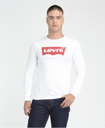 Polo Hombre Manga Larga Batwing Blanca Levis 36015-0010