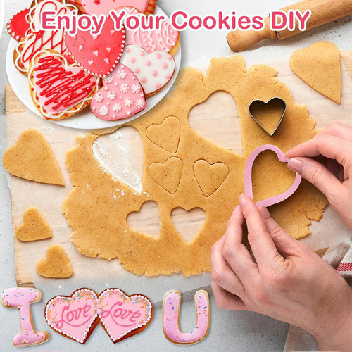 12uds. Molde Para Cortar Galletas Frutas En Forma De Corazón