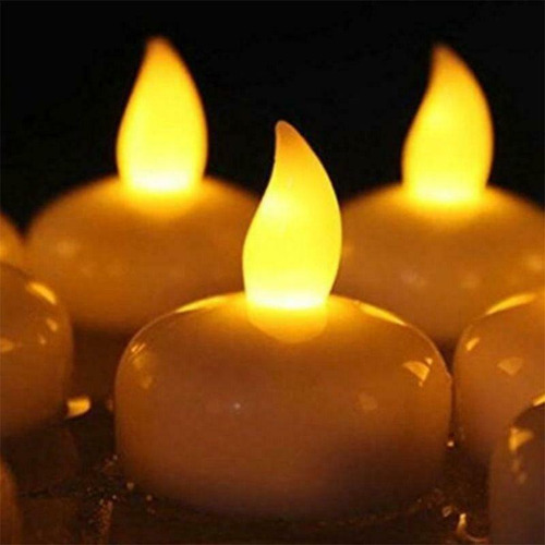 Lâmpada De Vela Led Flutuante Impermeável Sem Chama De 10 Un