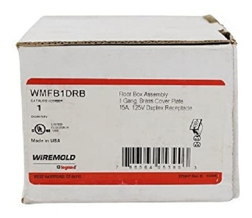 Wiremold Wmfb1drb Caja De Pcv De 1gang Con Tapa En Bronce