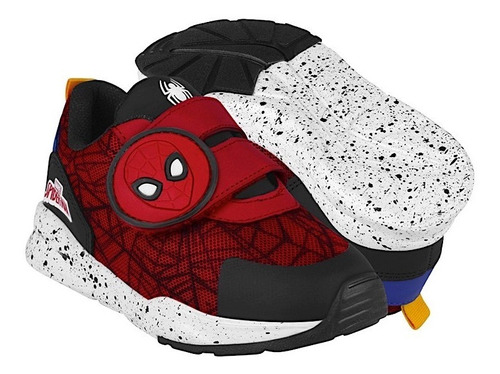 Tenis Casuales Niño Spiderman 73735 Textil Rojo