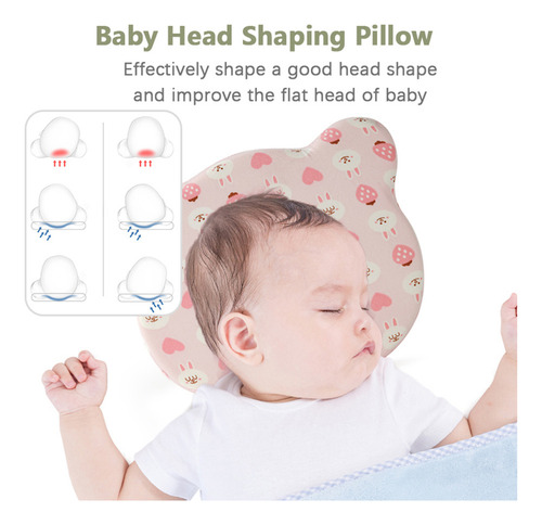 . Almohada Viscoelástica Para Bebés Con Cabeza Plana (0-12