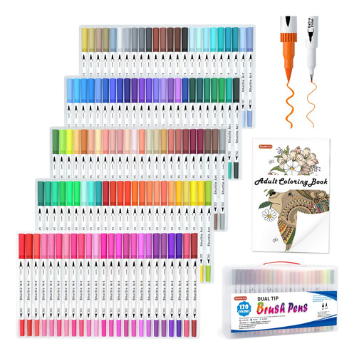 Shuttle Art 120 Colores Rotuladores De Doble Punta Con 1 Lib