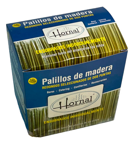 Escarbadientes Ensobrados De Madera Caja X1000 Un Hornal