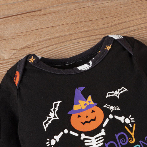 Conjunto De 3 Piezas Para Bebé Con Estampado De Halloween