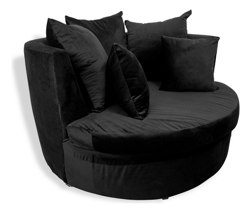 Sillón Moderno Minimalista Para Salas Recamara Hogar . Negro Liso