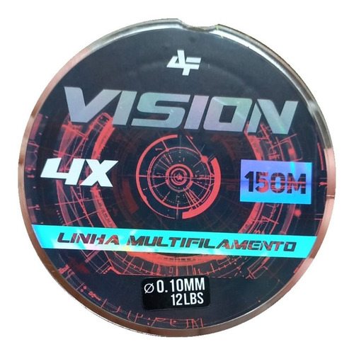 Linha De Multifilamento P/ Pesca 0,10mm - Multi Filamento Cor Amarelo - Vision 4x - 0,10mm