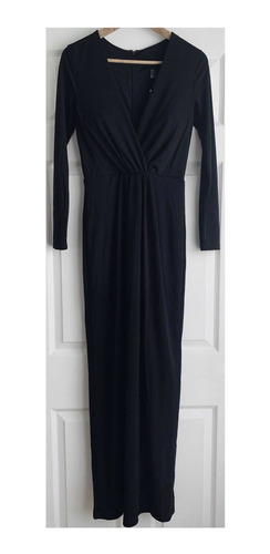 Vestido Largo Fiesta Manga Larga Tajo Escote H&m Mujer Nuevo