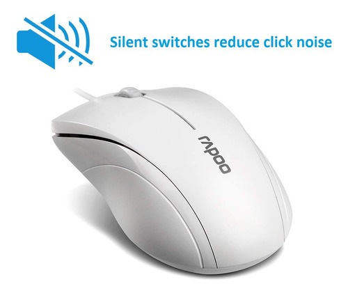 Mouse Rapoo N1600 Com Fio De 3 Botões 1000dpi Para Computado