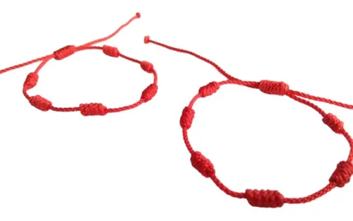 comprar Manilla Pulsera 7 Nudos Hilo Rojo Para Protección (par) 2uni