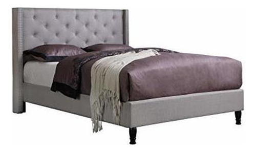 Cama Con Plataforma Home Life, Queen 2019, Gris Clar