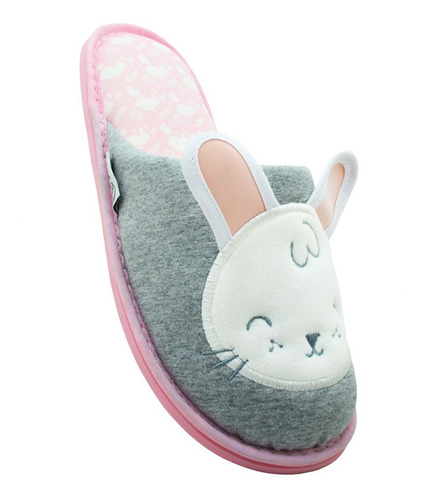 Arra Pantufla Salto De Cama Aacr200093 Gris Conejo Dama
