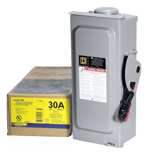 Interruptor De Seguridad 3 Polos 30a 600v Hu361rb