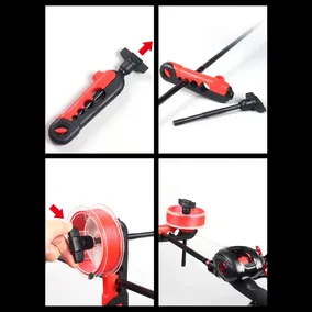 Bobinador Enrollador Tanza Caster Para Caña Reel Pesca Color Rojo