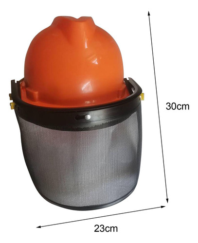 Capacete Florestal Laranja Protetor Facial, Viseira De