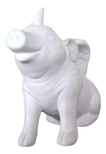 Figura Para Pintar Cerámica De Puerco Con Alas