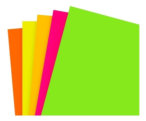 Imagen 1 de 4 de Hojas Fluorescentes 21,5x28cm  Tamaño Carta Colores Surt