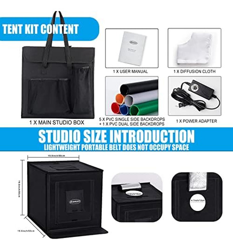Zkeezm Box Photography 20x20 Con K Regulable Picture Box Sho