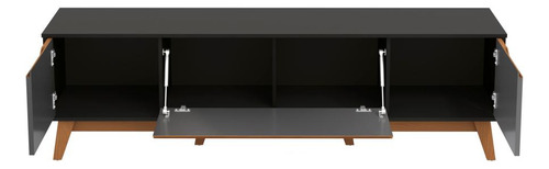 Rack Kappesberg 3 Portas Preto Fosco/chumbo 180cm