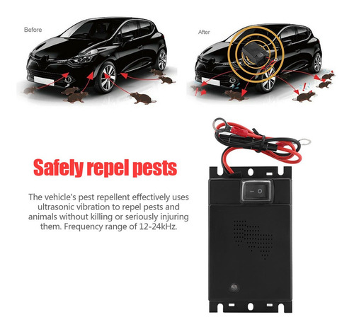 12 V Coche Rata Roedor Ultrasónico Repelente Vehículo Pers