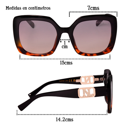 Lentes De Sol Nicole Lee Modelo Salma Para Dama Fw23 Color De La Lente Leopardo