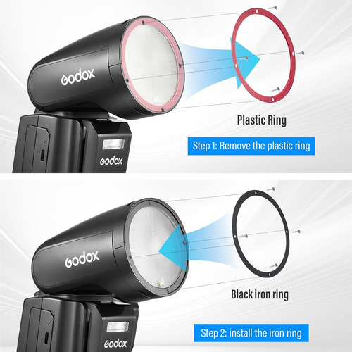 Anillo Magnético Para Godox V1 U, V1pro U, V100 U Round H...