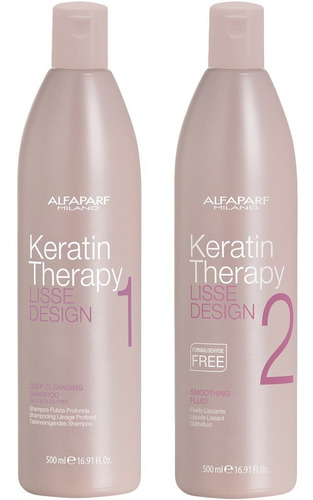 Shampoo + Fluido N°2 Alisador Alfaparf Keratin Therapy 500ml