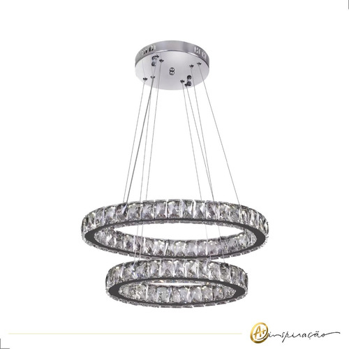 Pendente Luminária Led 2 Arcos 66w 55cm + Controle Sindora