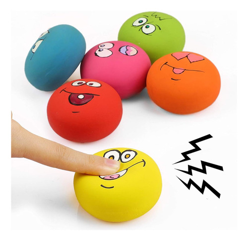 Smile Face Juguetes Chirriantes Latex Suaves Para Perro 6 Pc Multi-colored