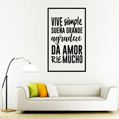 Vinilos Decorativos Vinil Pared Frases Letras Vive Simple