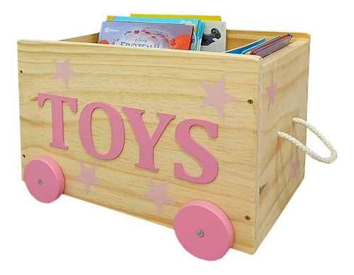 Caixote Baú Toy Box Organizador De Brinquedos Madeira Toys