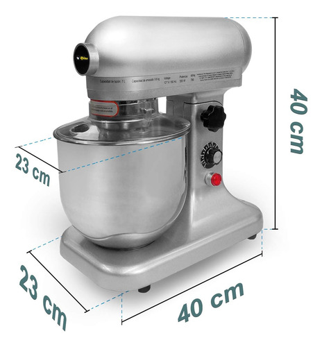 Batidora Planetaria Rhino, Bati-7, 7 Litros, Acero Inox.