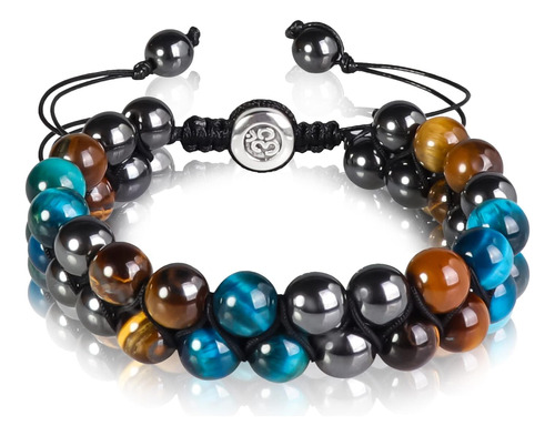 D Zire Pulsera De Triple Protección Ojo Azul Natural Pulsera