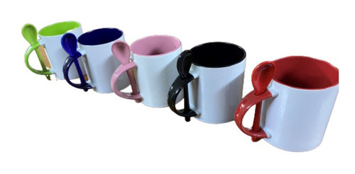 Imagen 3 de 3 de Taza De Cerámica Con Cuchara Personalizada De 11 Oz (325 Ml)