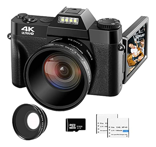 Vjianger Cámara Digital 4k 48mp Pixel Autofocus Vlogging Cam