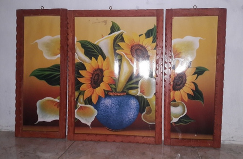 Cuadros De Sala Girasoles 3piezas