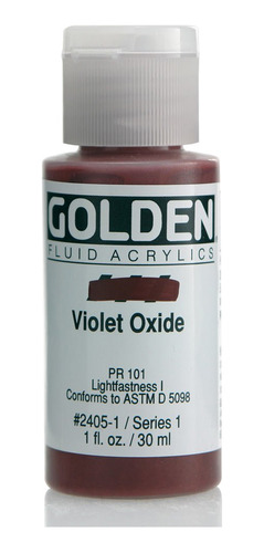 Acrílico Fluido Dorado, Botella De 1 Onza, Óxido De Violeta