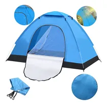 Comprar Tiendas Casa Campaña 3 Personas Color Azul Claro Orfeld Tienda De Acampar Instalar Portátil