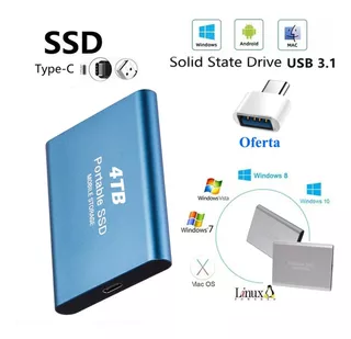 Disco Duro Externo Ssd 4tb Ultra Alta Velocidad Azul