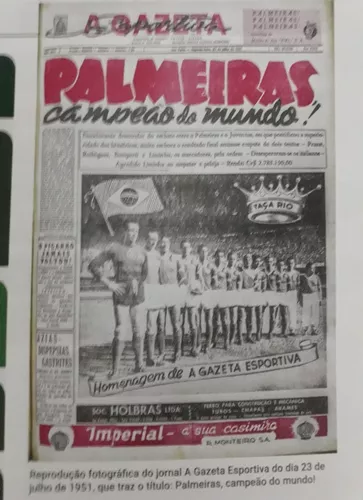 Medalha Campeão Mundial 1951 Palmeiras  Palmeiras campeão mundial, Campeões  mundiais, Primeiro campeão mundial