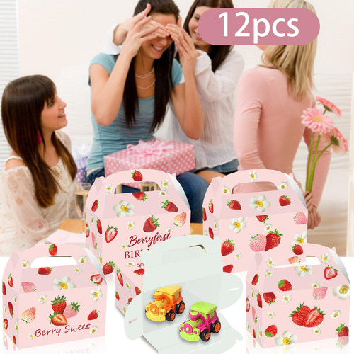 12 Cajas De Regalo Para Fiestas De Fresas, Cajas De Regalo,