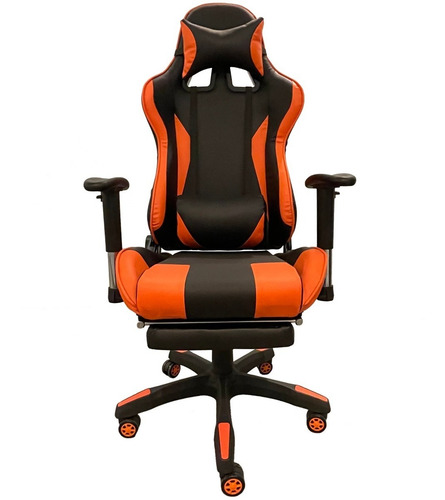 Silla Pc Gamer 06 Naranja 2 Almohadones/apoyapies 6 Cuotas