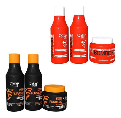 Kit Manutenção Bombeiro + Kit Sos Furacão Qatar Hair